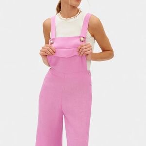 NWT Sleeper Baccara Linen Jumpsuit in Pink